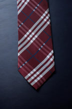 Maroon & Navy Checkered Tie