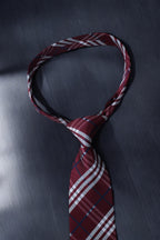 Maroon & Navy Checkered Tie