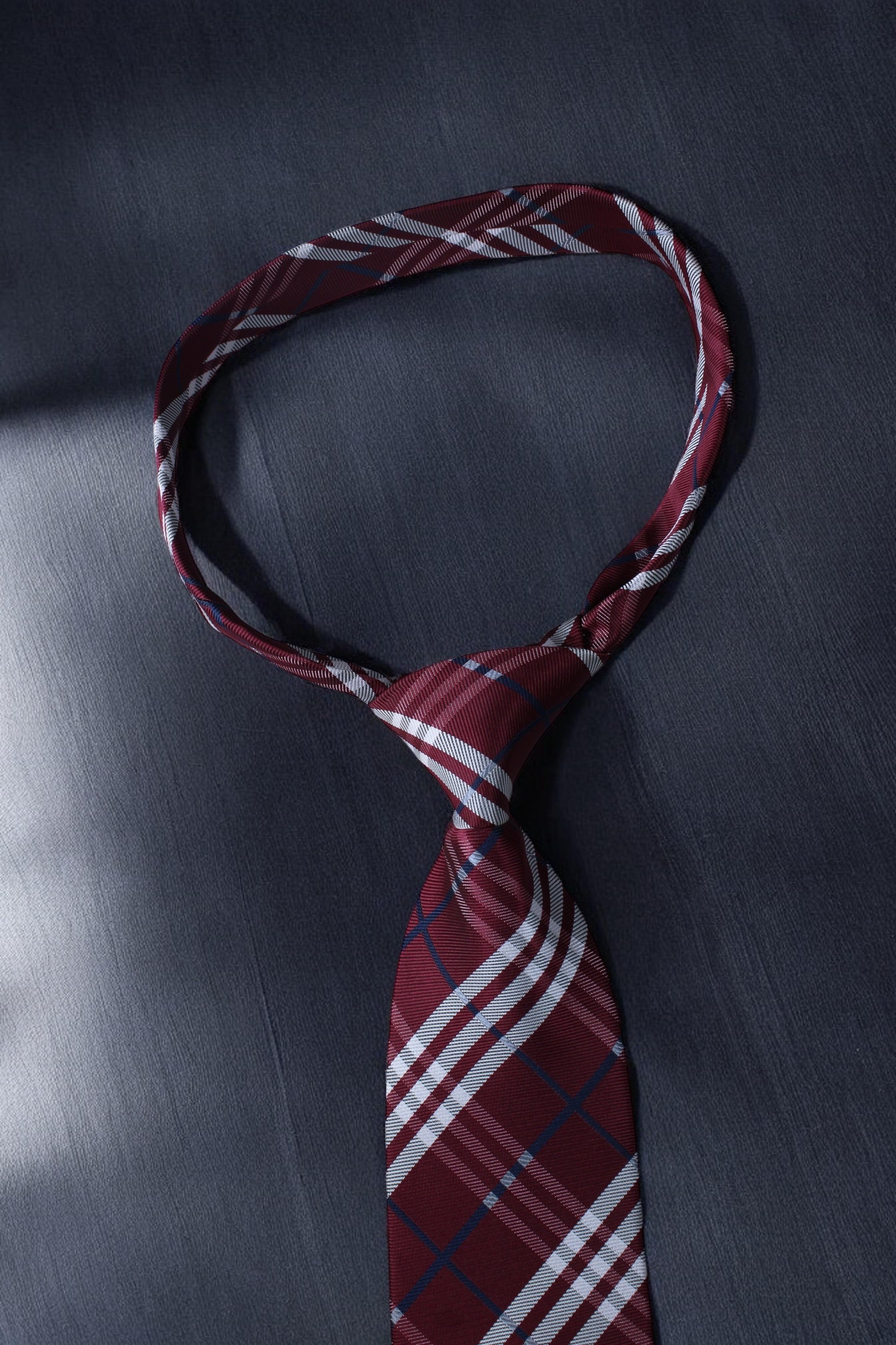 Maroon & Navy Checkered Tie