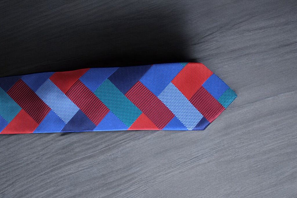 Multicolored Madarf Plaid Tie And Pocket Square Combo