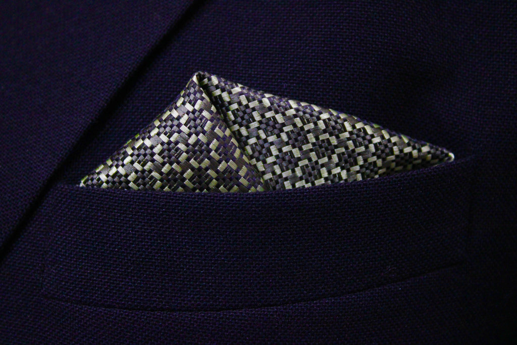Olive Green Geometric Tie & Pocket Square