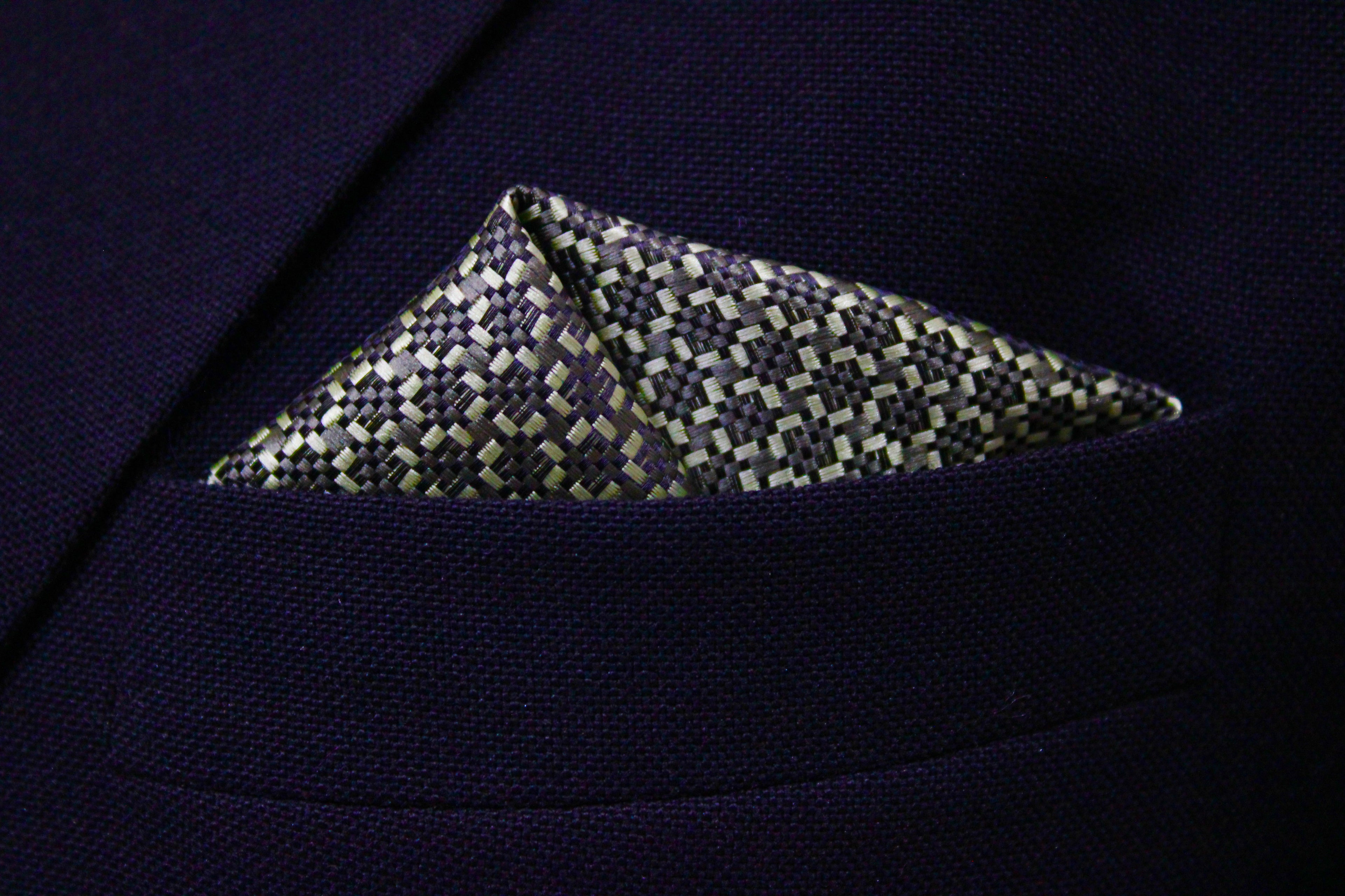 Olive Green Geometric Tie & Pocket Square