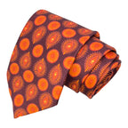 Orange Classic Printed Silk Tie