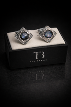 Luxury Black Stone Square Cufflinks for Men