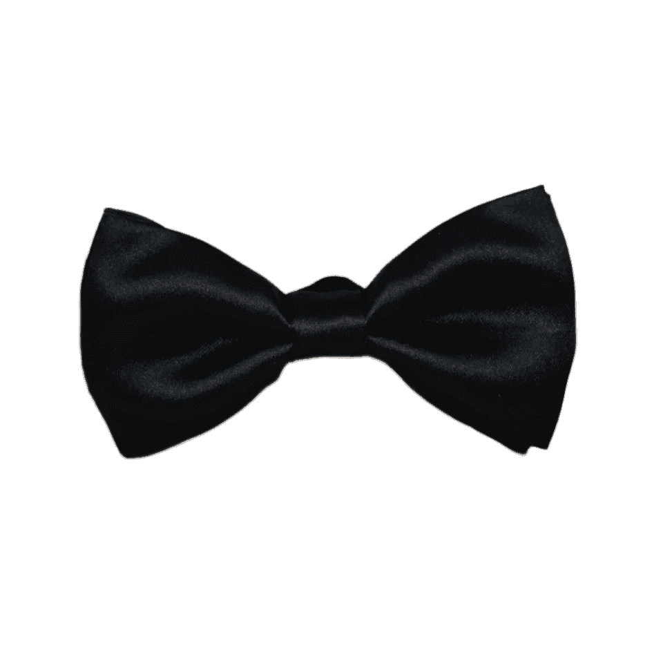 Black Solid Double Layered Bowtie