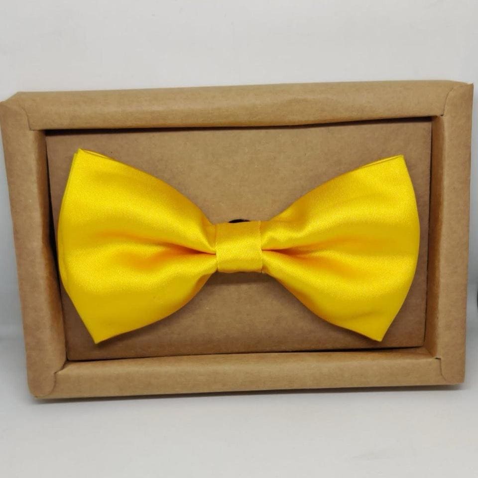 Golden Yellow Solid Double Layered Bowtie