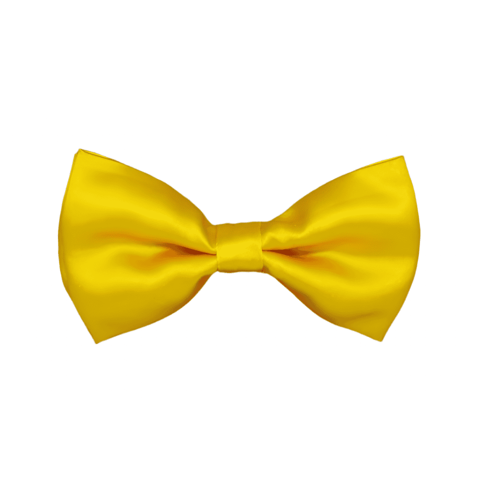 Golden Yellow Solid Double Layered Bowtie