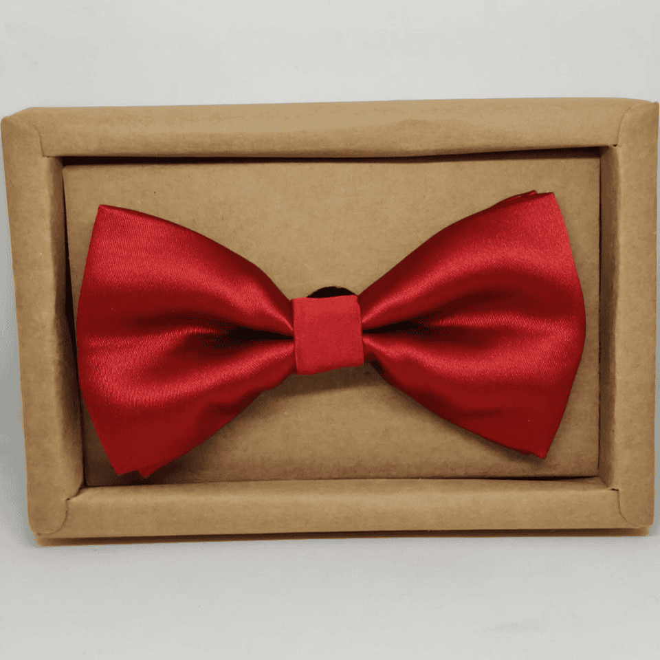 Dark Red Solid Double Layered Bowtie