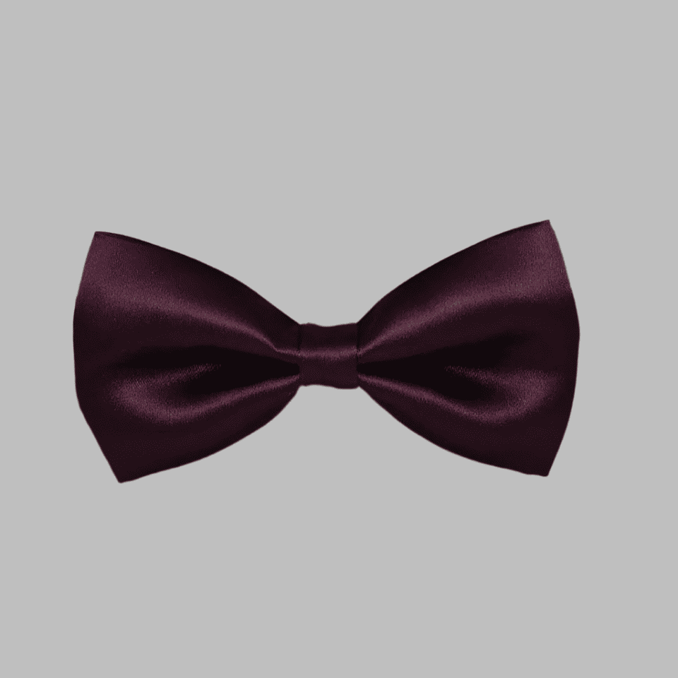 Burgundy Solid Double Layered Bowtie
