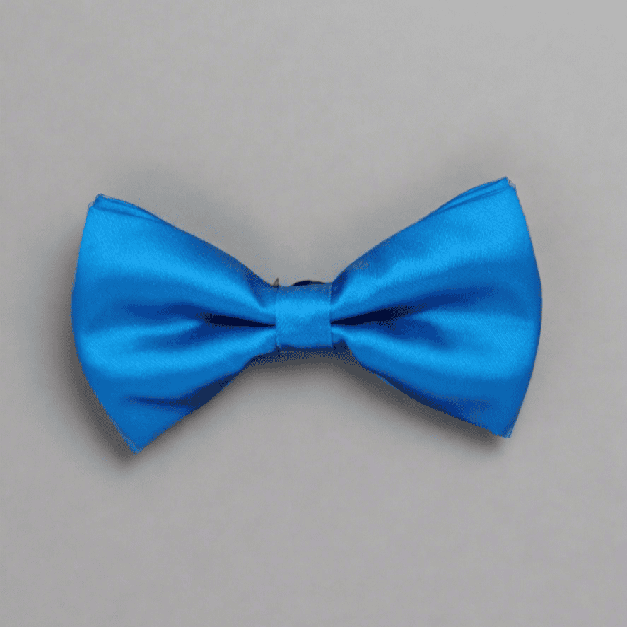 Ocean Blue Solid Double Layered Bowtie