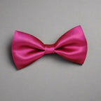 Hot Pink Solid Double Layered Bowtie