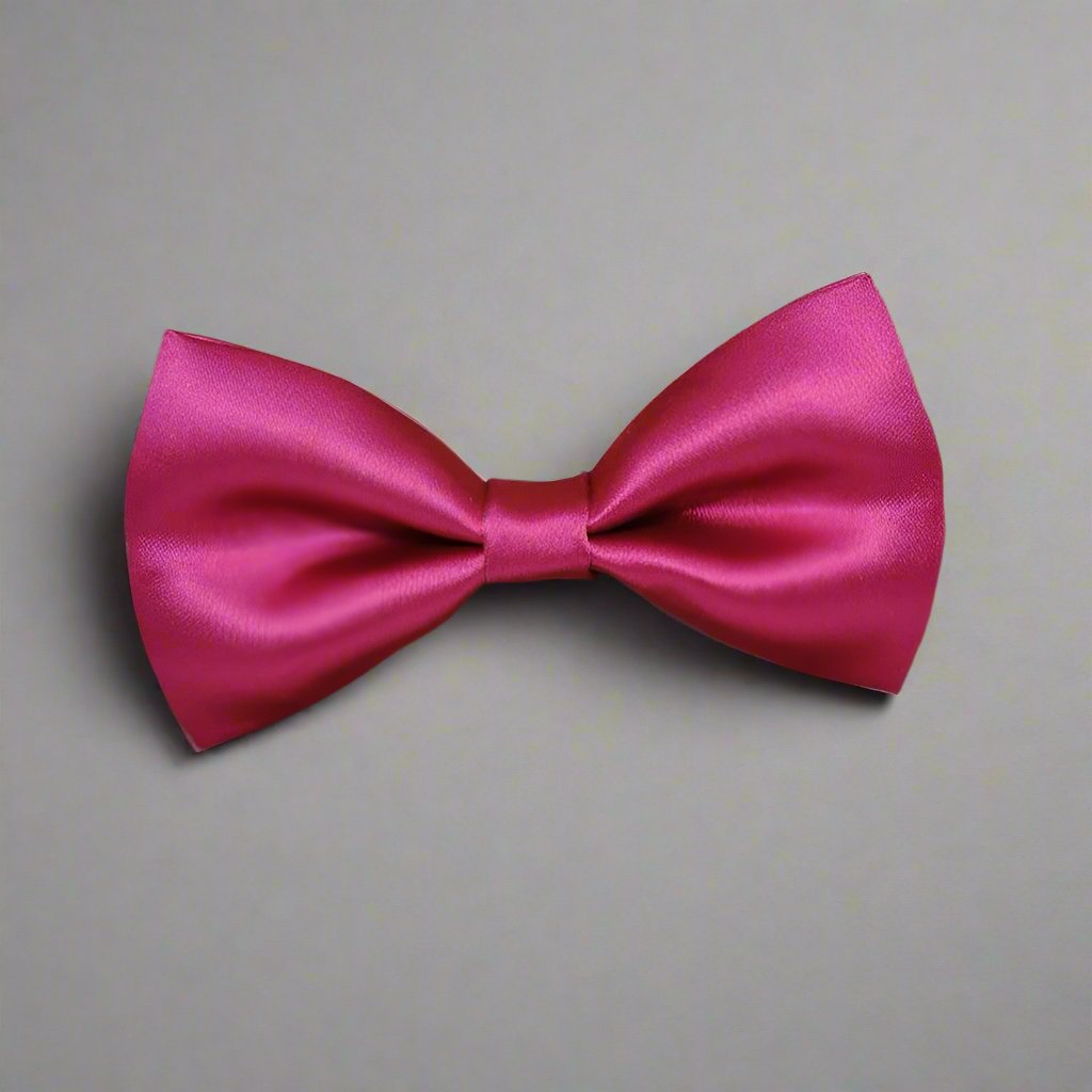 Hot Pink Solid Double Layered Bowtie