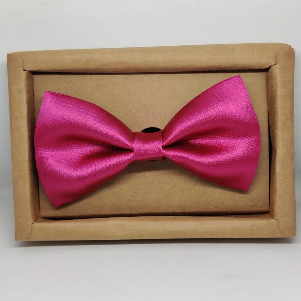 Hot Pink Solid Double Layered Bowtie