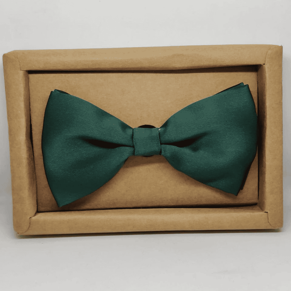 Dark Green Solid Double Layered Bowtie