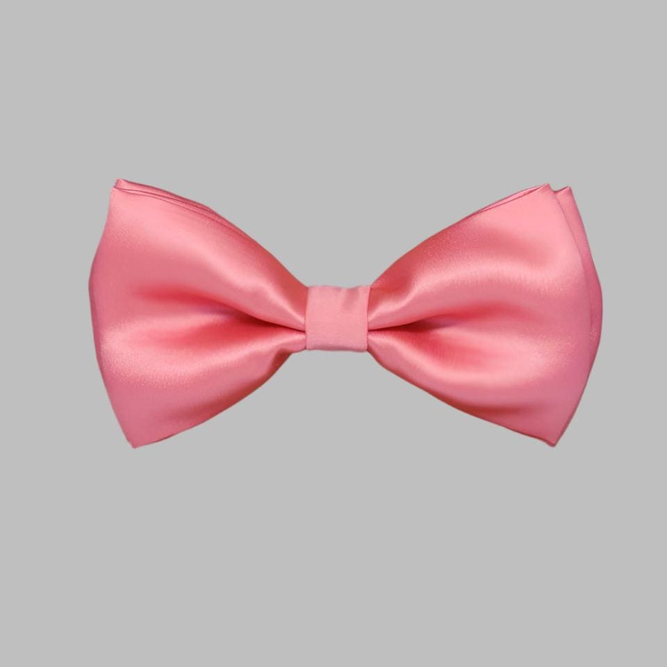 Pink Solid Double Layered Bowtie