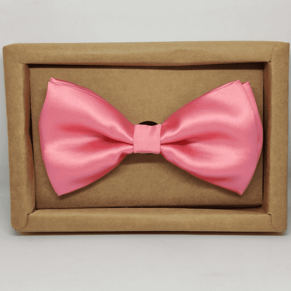 Pink Solid Double Layered Bowtie