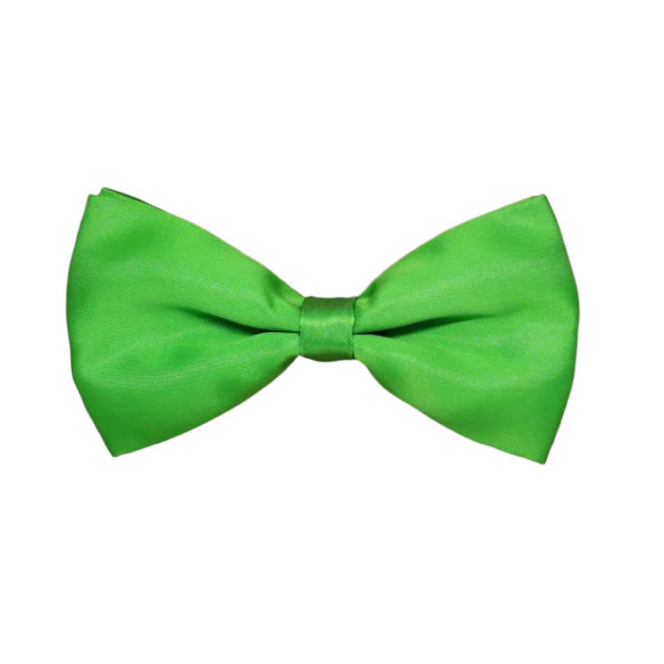 Neon Green Solid Double Layered Bowtie