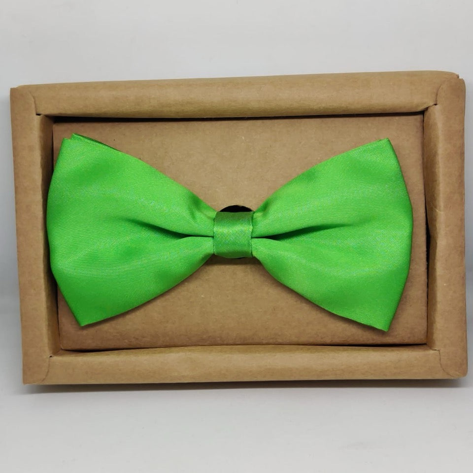 Neon Green Solid Double Layered Bowtie
