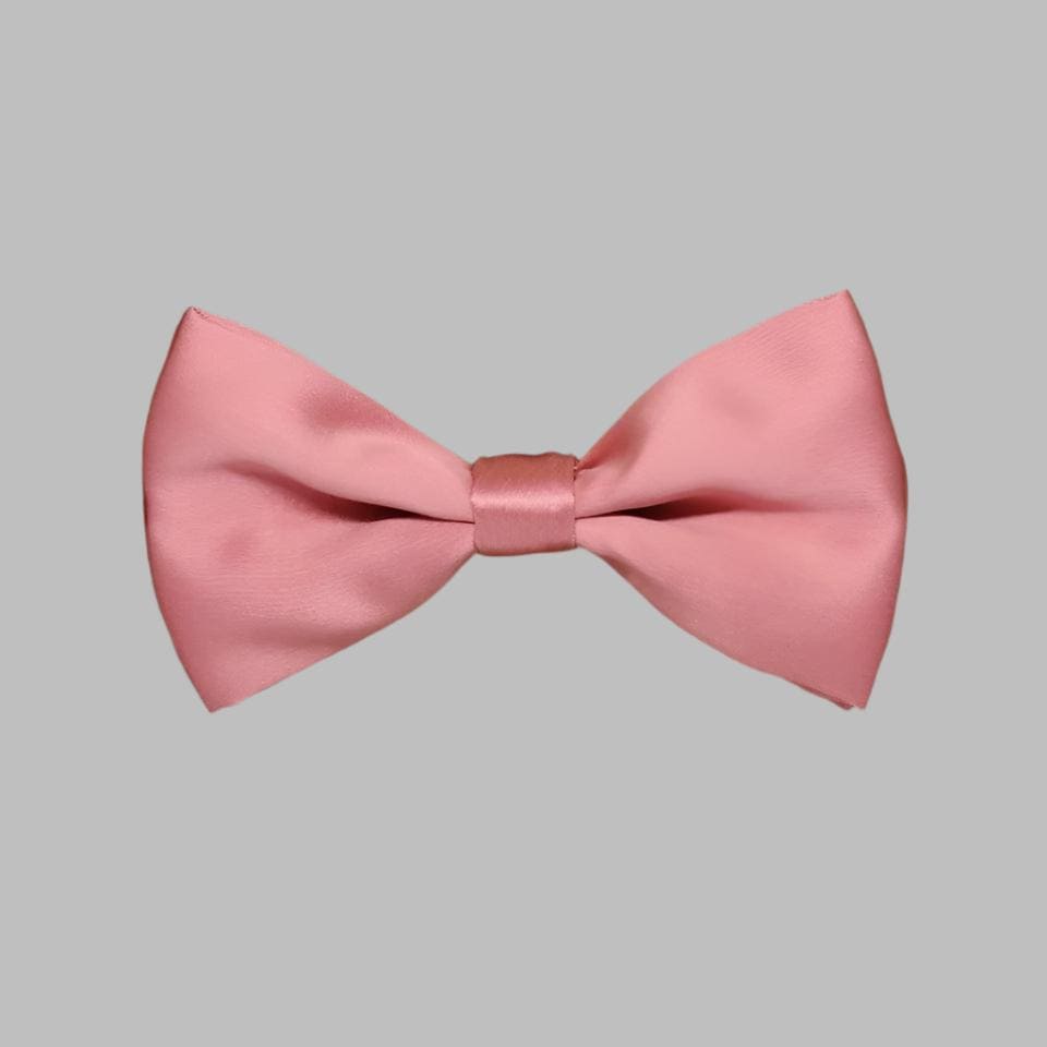 Peach Solid Double Layered Bowtie