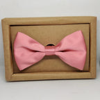 Peach Solid Double Layered Bowtie