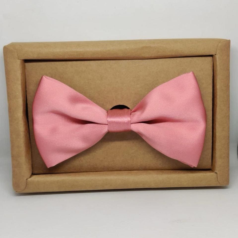 Peach Solid Double Layered Bowtie