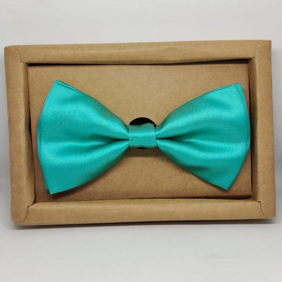 Sea Green Solid Double Layered Bowtie