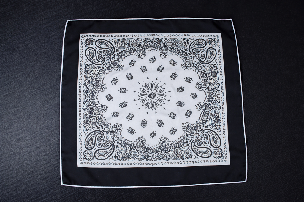 Classic Black & White Paisley Pocket Square