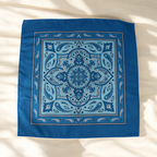 Teal Geometric Printed Pocket Square