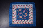 Navy Teal Paisley Printed Pocket Square