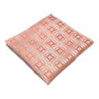 Peach Geometric Tie And Pocket Square Combo