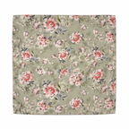 Basil Green Floral Printed Scarf With Pocket Square
