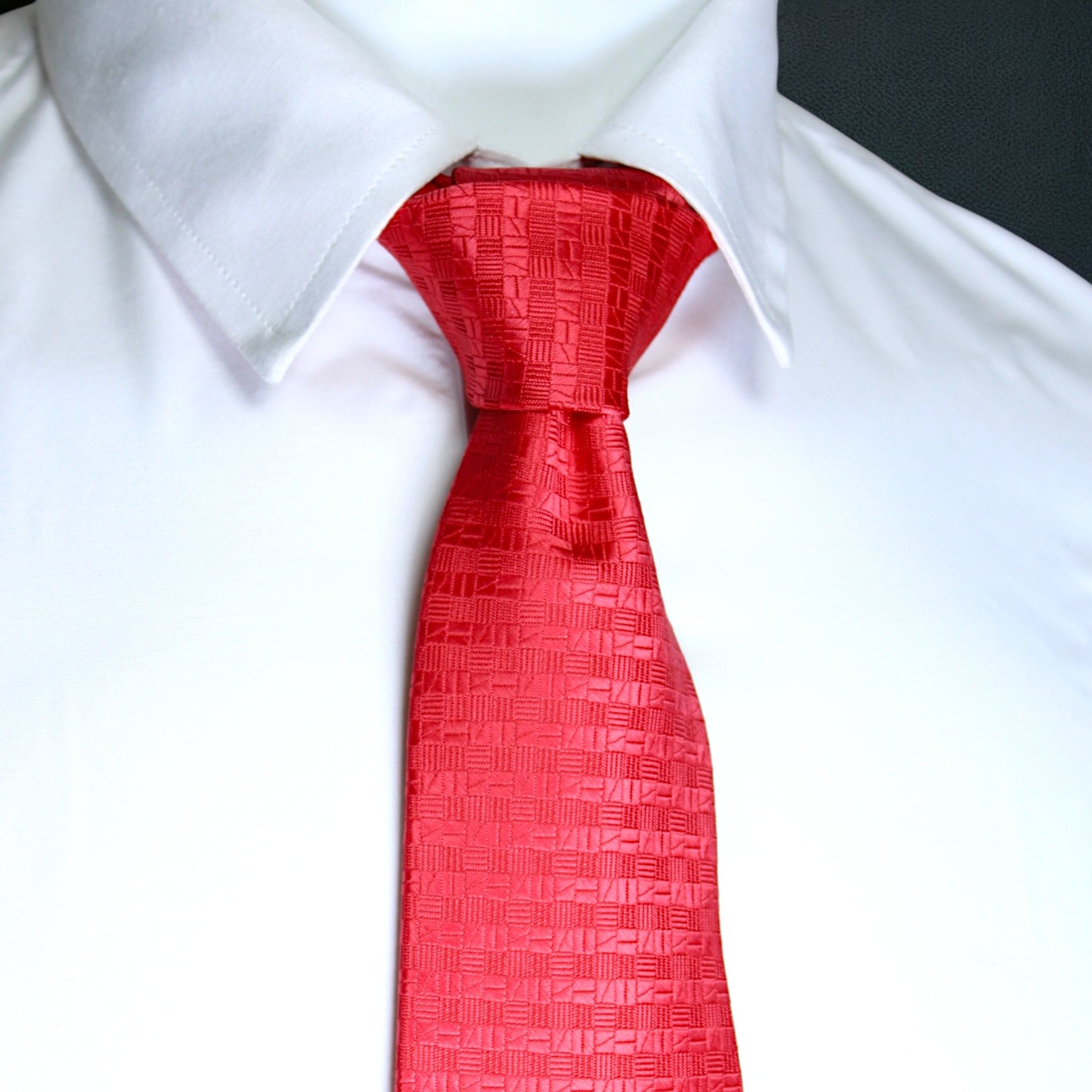 Self Peach Geometric Microsilk Tie