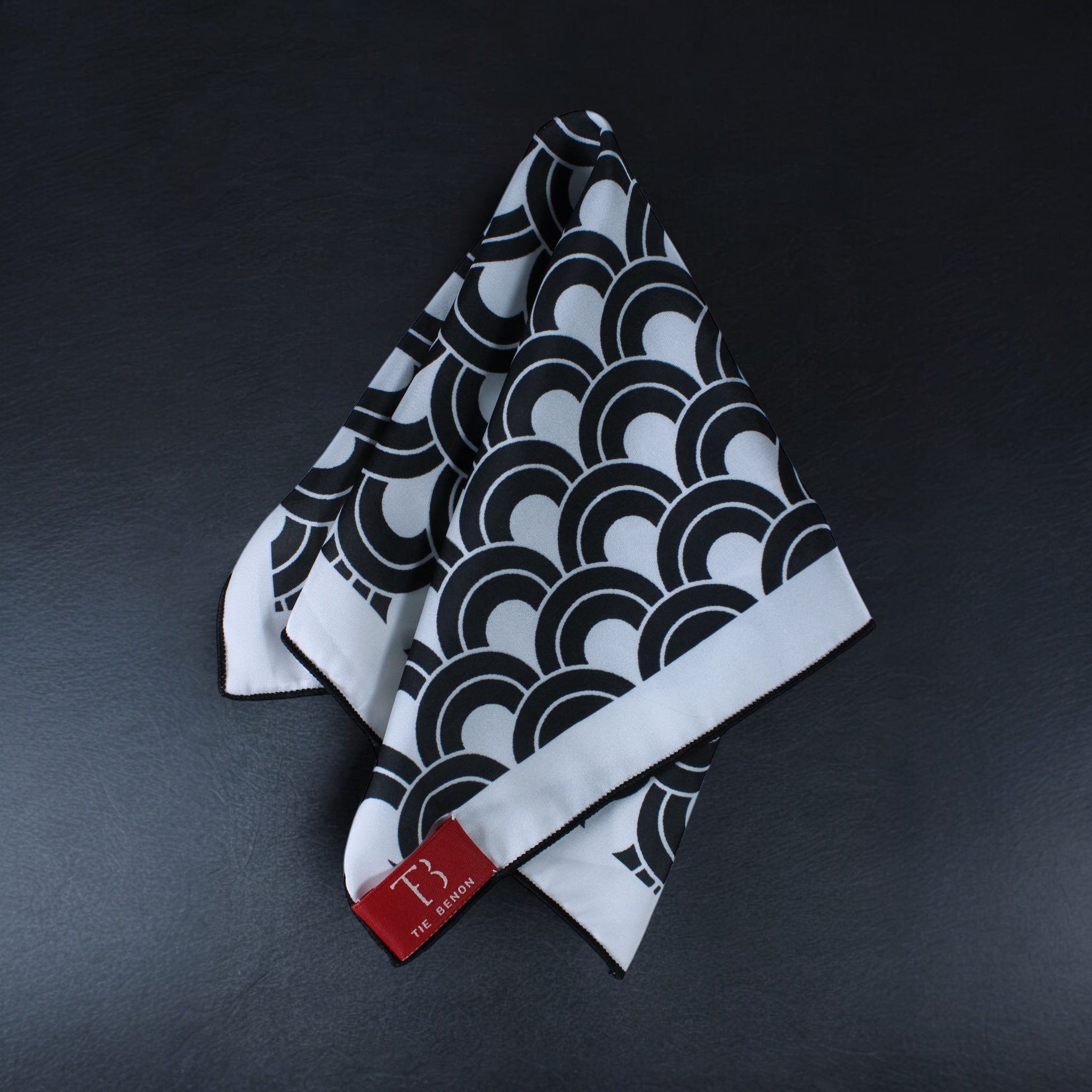 Monochrome Waves Pocket Square