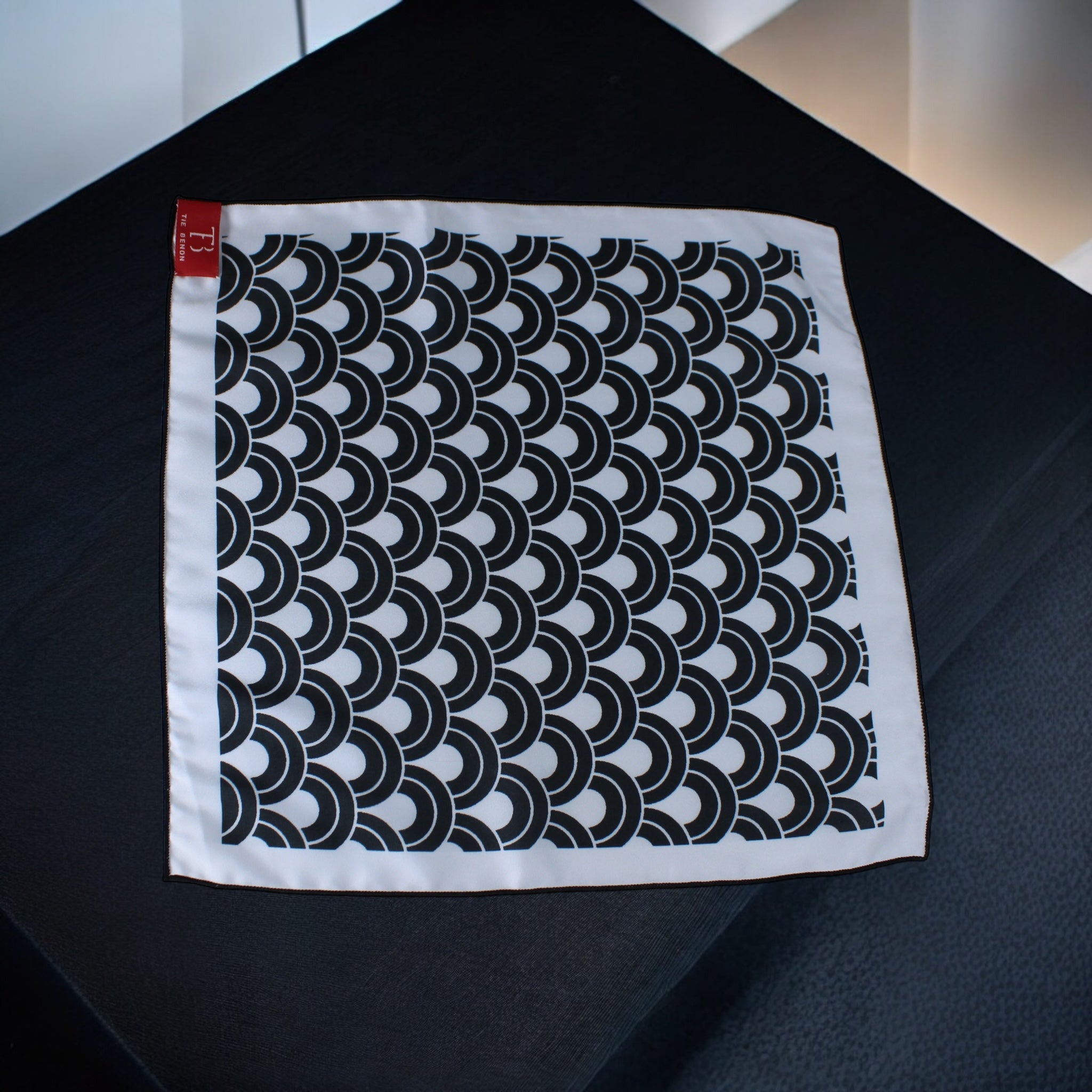 Monochrome Waves Pocket Square