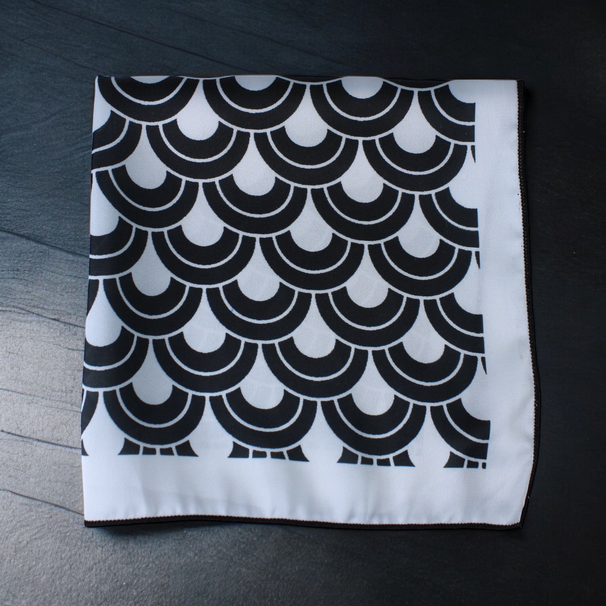 Monochrome Waves Pocket Square