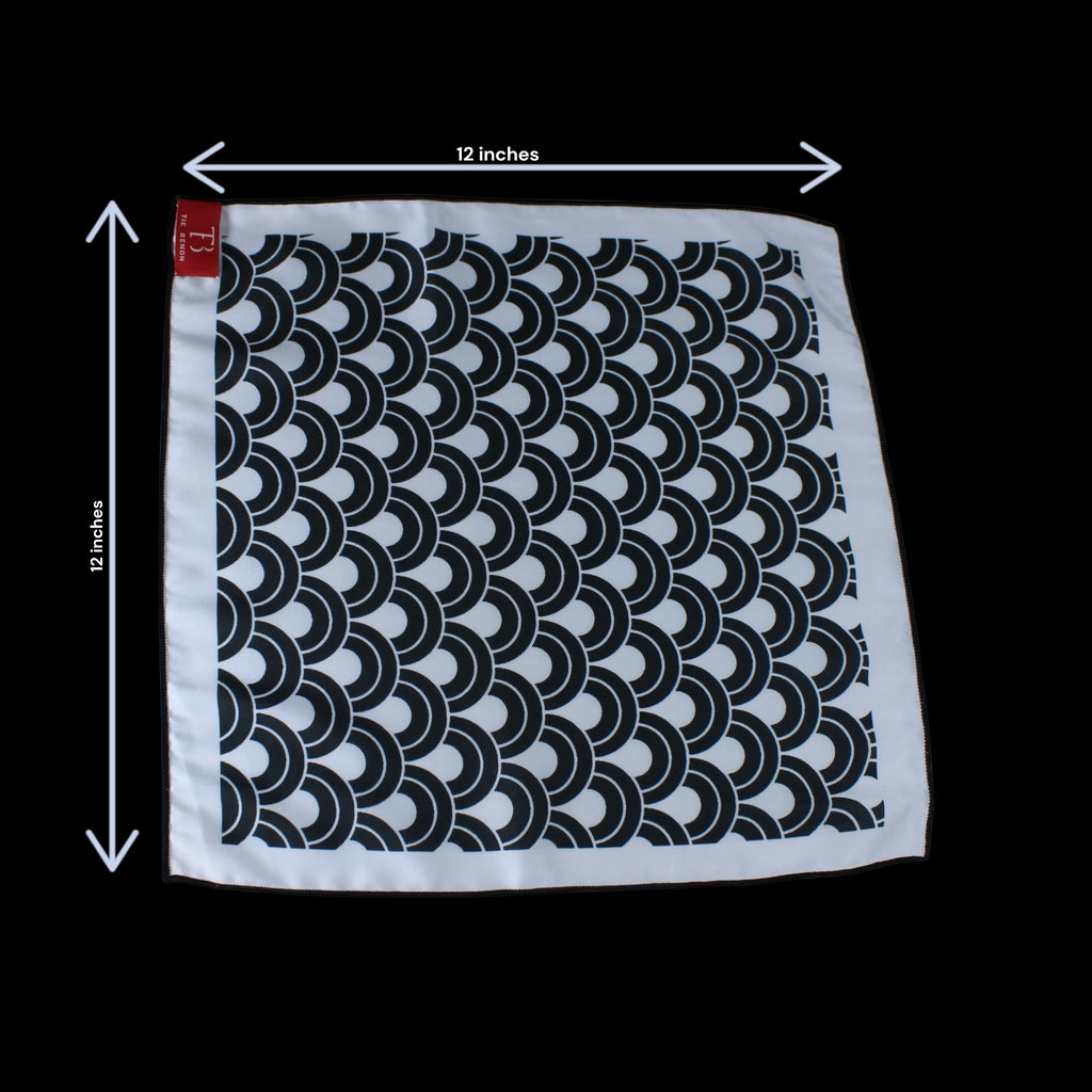 Monochrome Waves Pocket Square