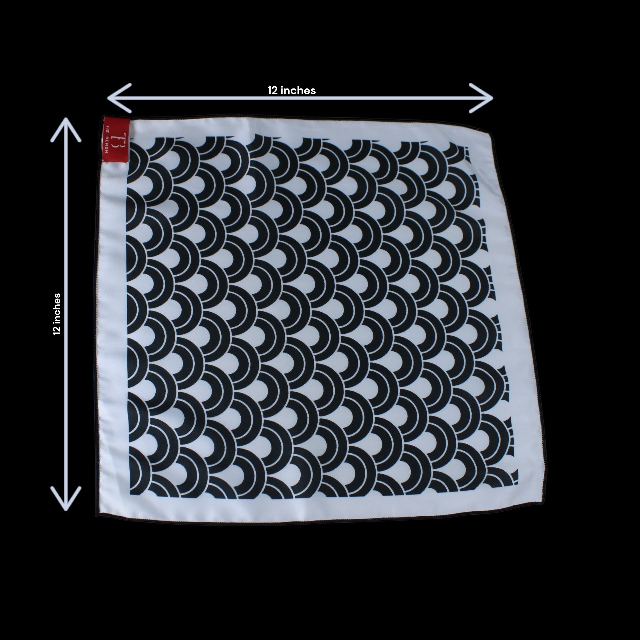 Monochrome Waves Pocket Square