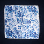 Blue Floral Microfiber Pocket Square