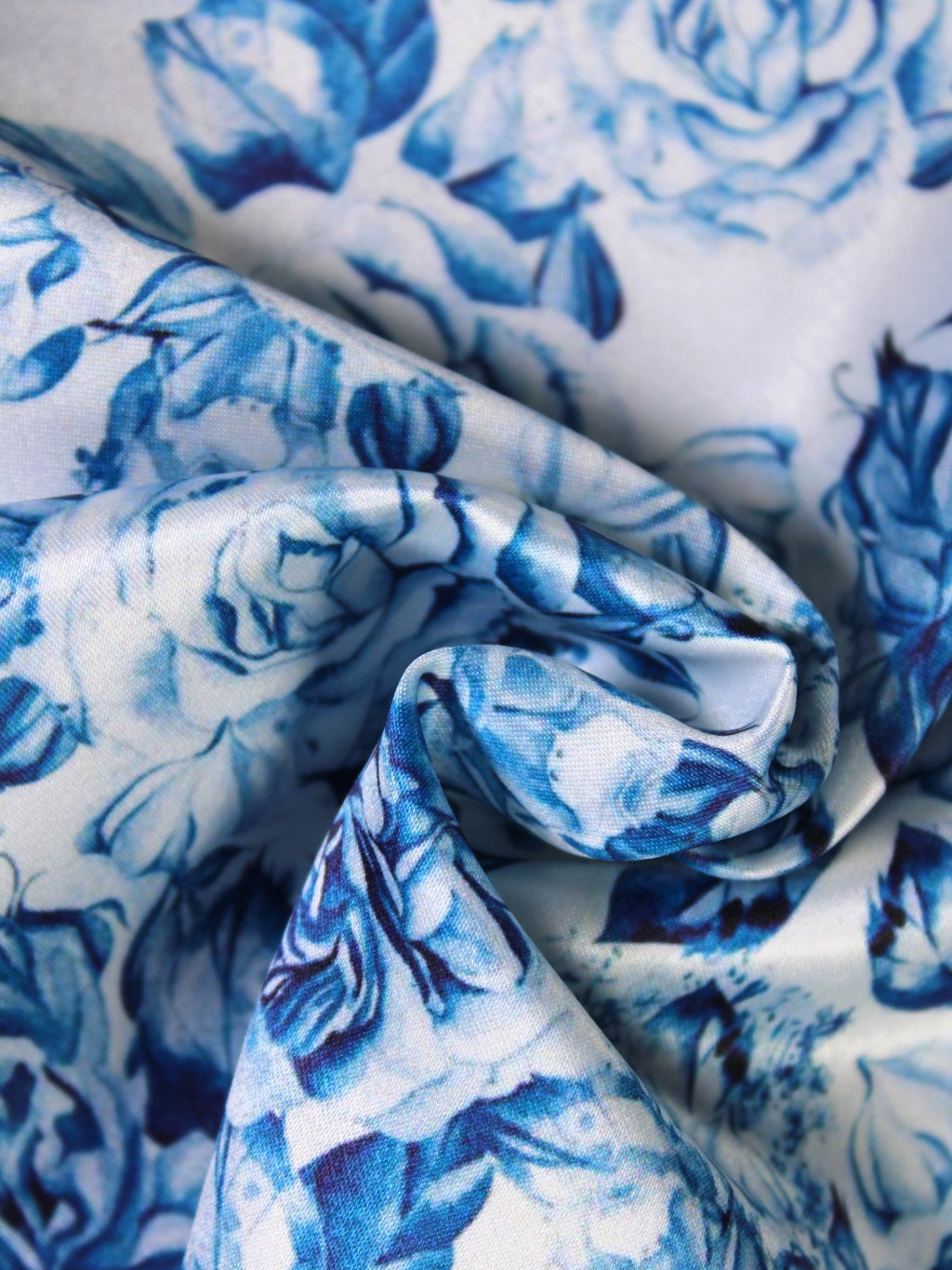Blue Floral Microfiber Pocket Square