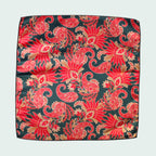 Red Paisley Floral Microfiber Pocket Square