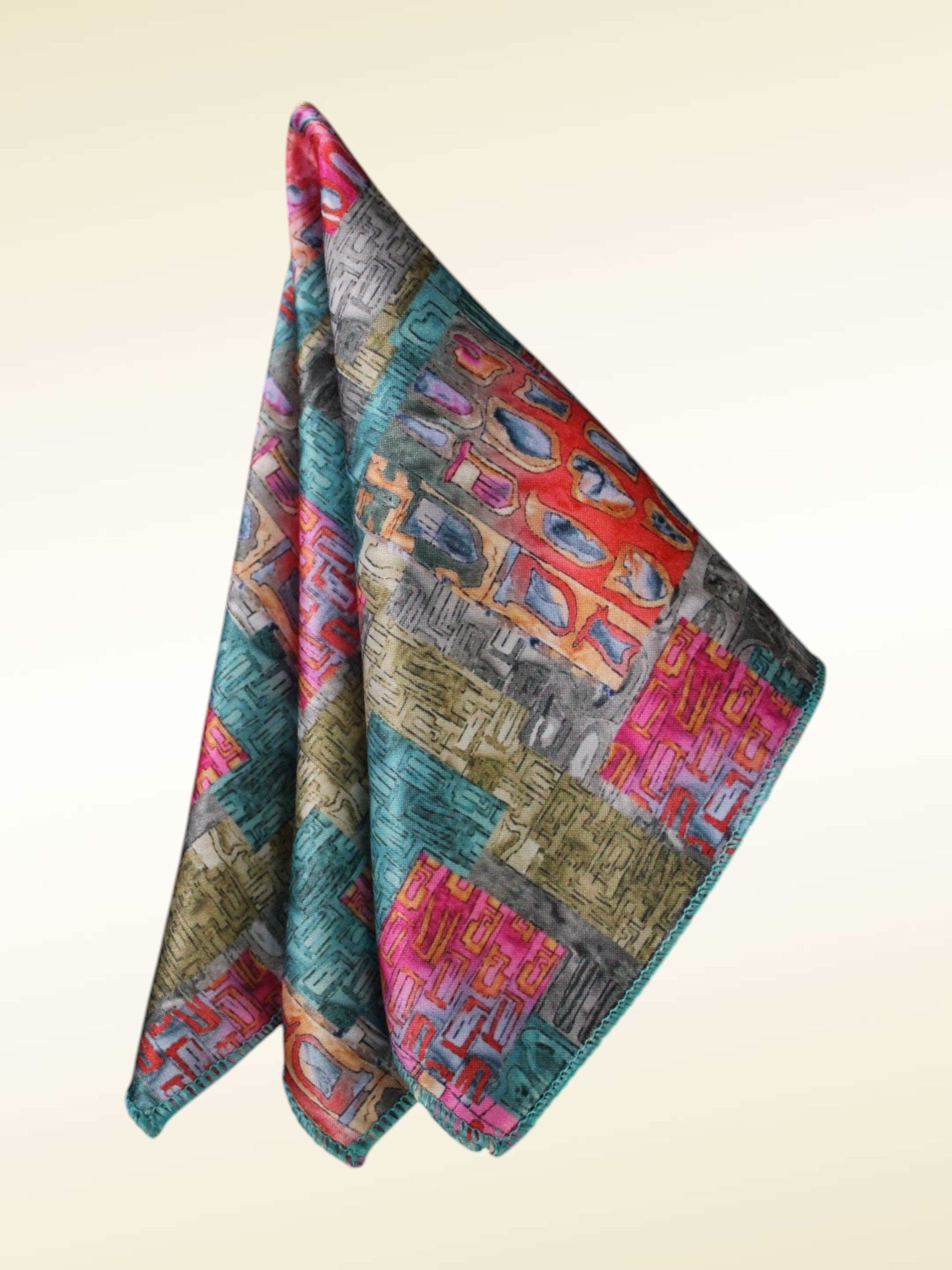 Multicolor Abstract Microfiber Pocket Square