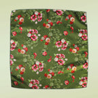 Green Floral Microfiber Pocket Square