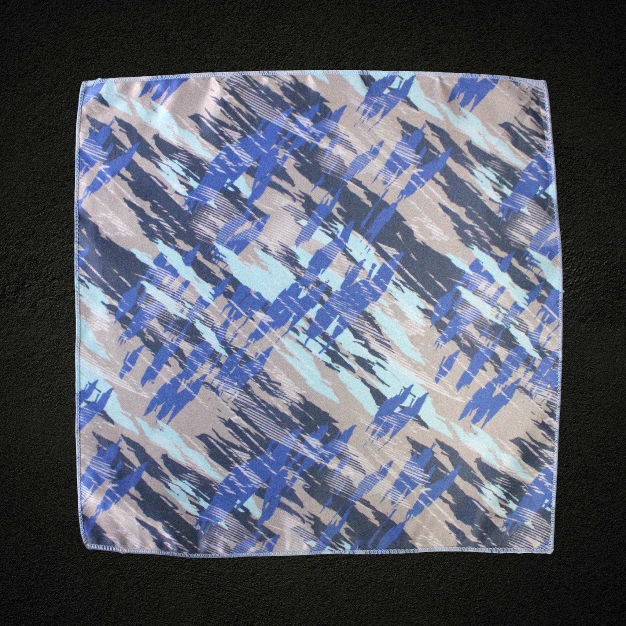 Blue Abstract Microfiber Pocket Square