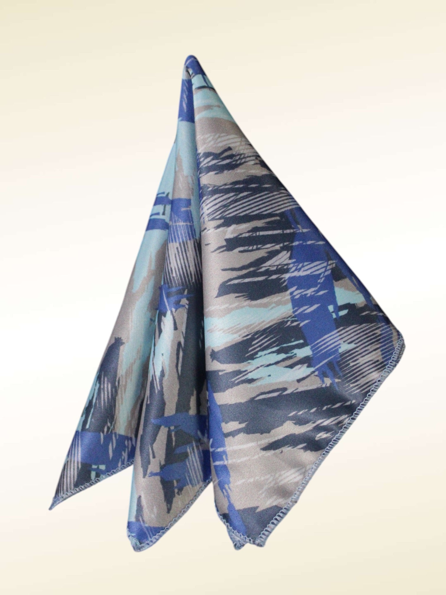 Blue Abstract Microfiber Pocket Square