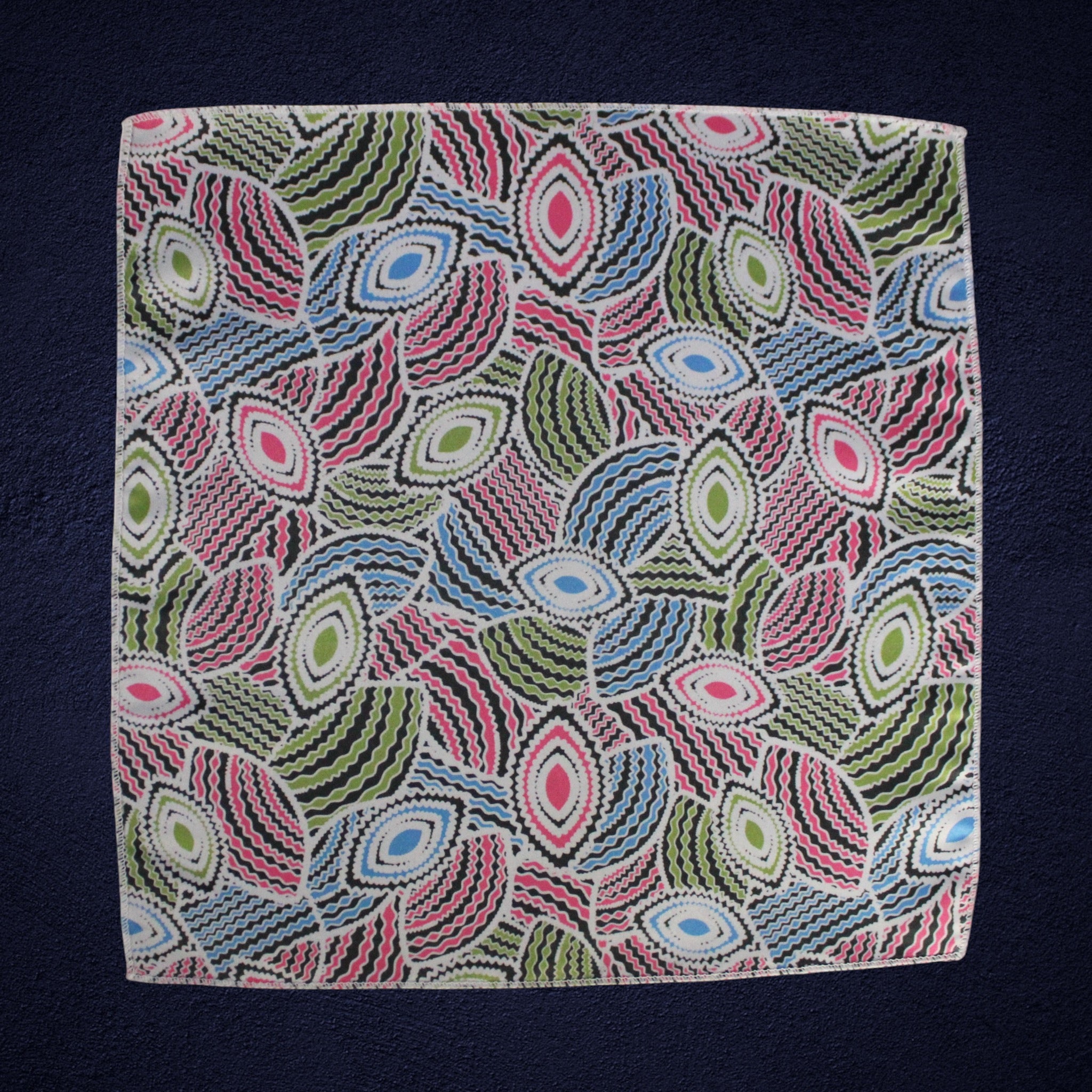 Multicolor Geometric Microfiber Pocket Square