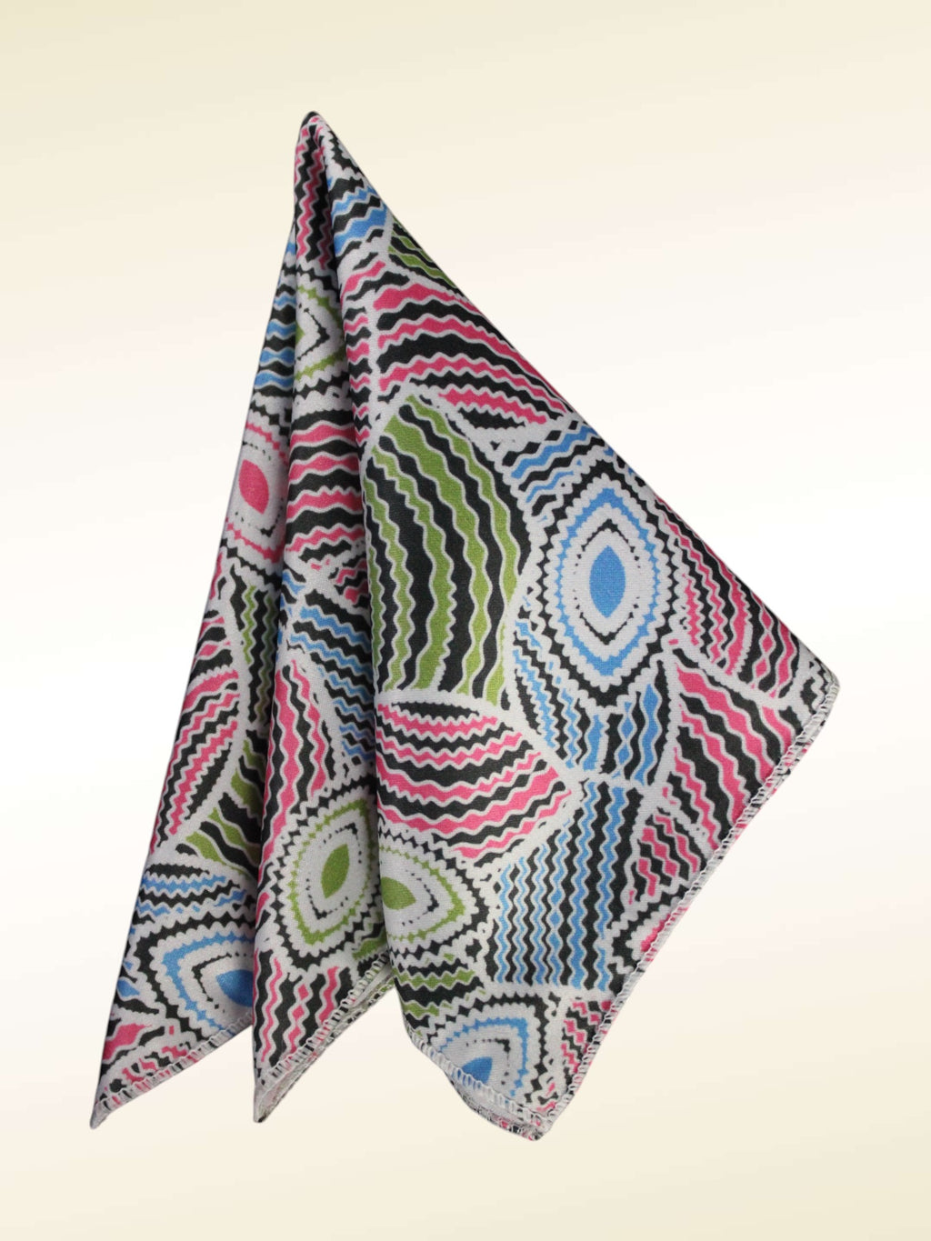 Multicolor Geometric Microfiber Pocket Square
