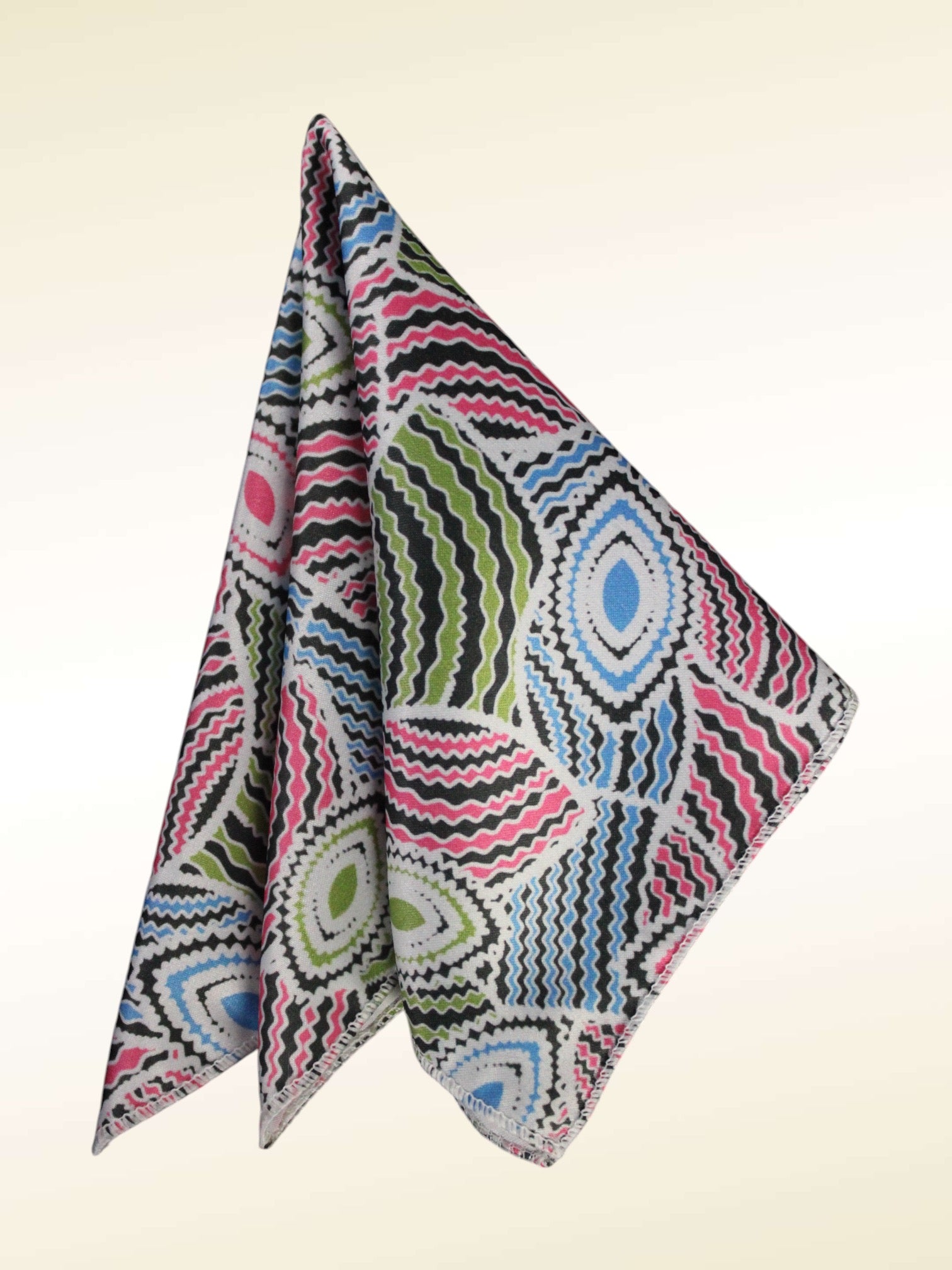 Multicolor Geometric Microfiber Pocket Square