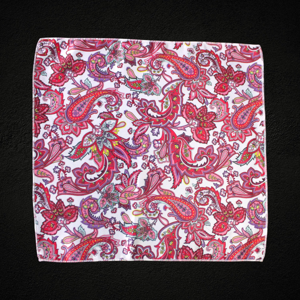 Red Paisley Microfiber Pocket Square