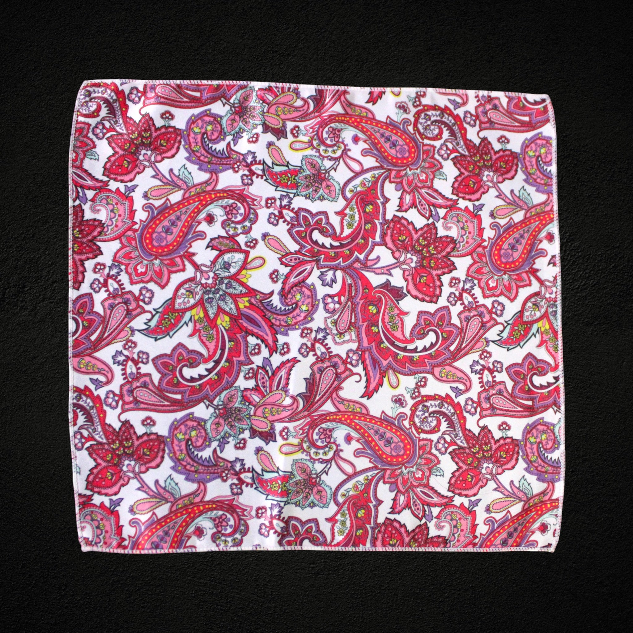 Red Paisley Microfiber Pocket Square