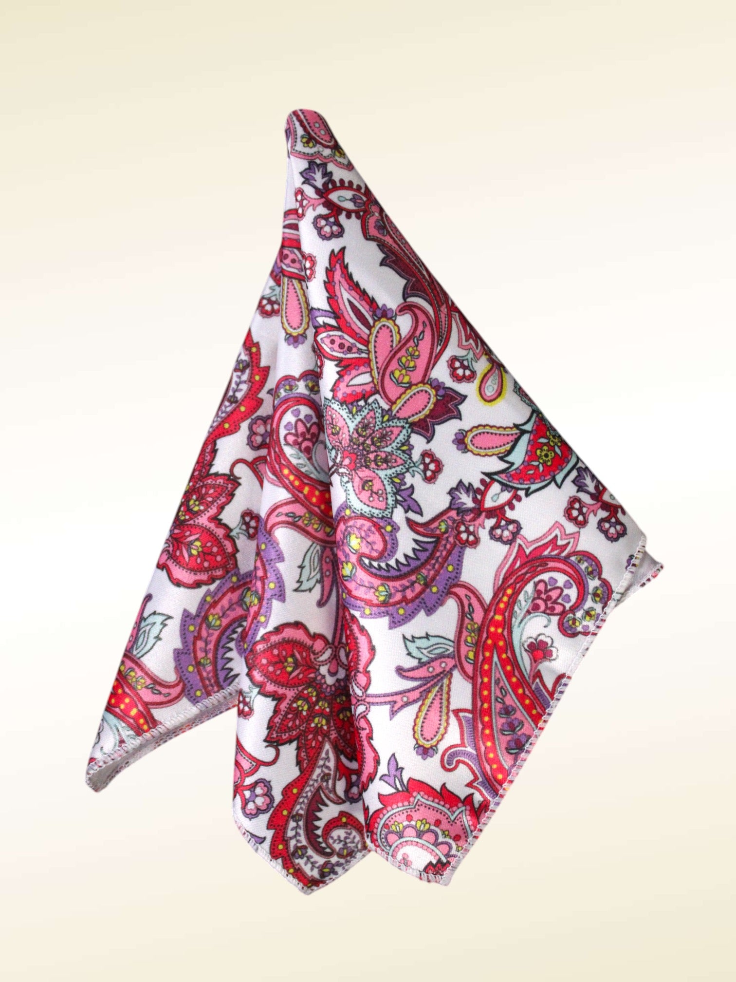 Red Paisley Microfiber Pocket Square
